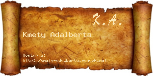 Kmety Adalberta névjegykártya